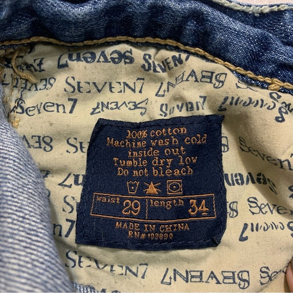 Seven7 Medium Wash Low Rise 100% Cotton Denim Bootcut Jeans - Picture 4 of 7